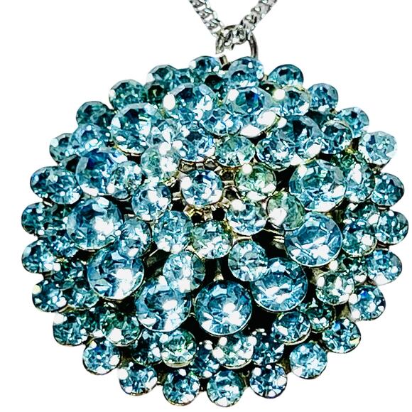 Vintage Opal Turquoise & Blue Enamel Textured Laurel Wreath Necklace 10" - Picture 2 of 7